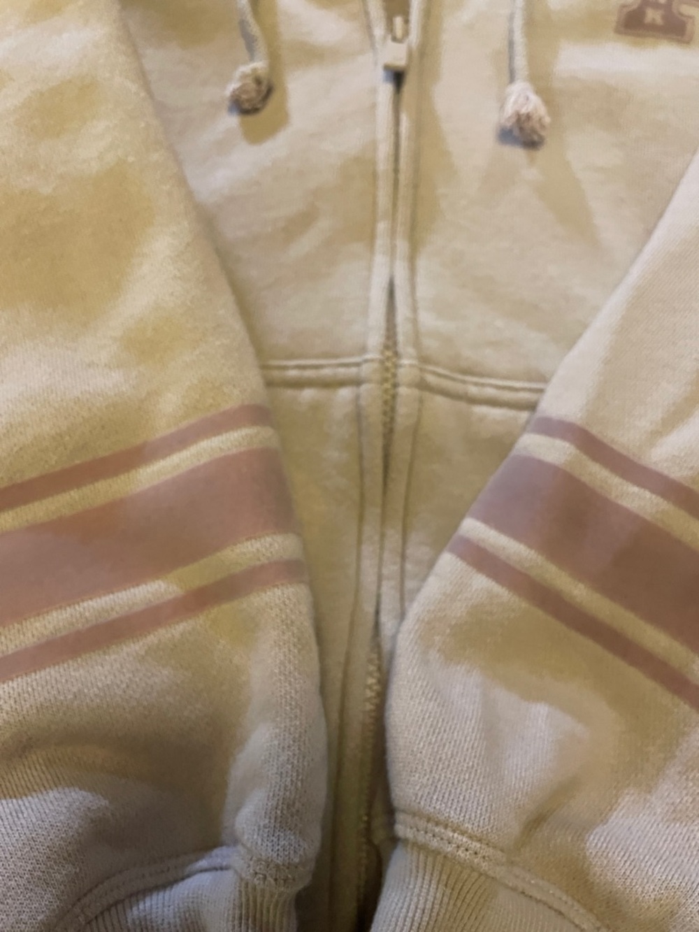 Victoria's Secret Light Lavender Zip-Up Hoodie with Purple Stripes on Sleeves - Picture 6 of 6